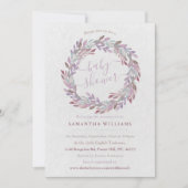 Elegant Waterverf Laurel Wreath Baby shower Kaart (Voorkant)