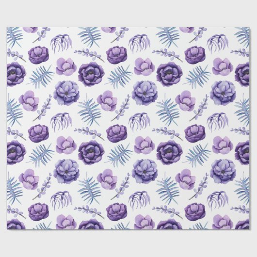 Elegant Waterverf Lavendel Bloem Bruiloft  Cadeaupapier (Vlak)