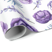 Elegant Waterverf Lavendel Bloem Bruiloft  Cadeaupapier (Rol Hoek)