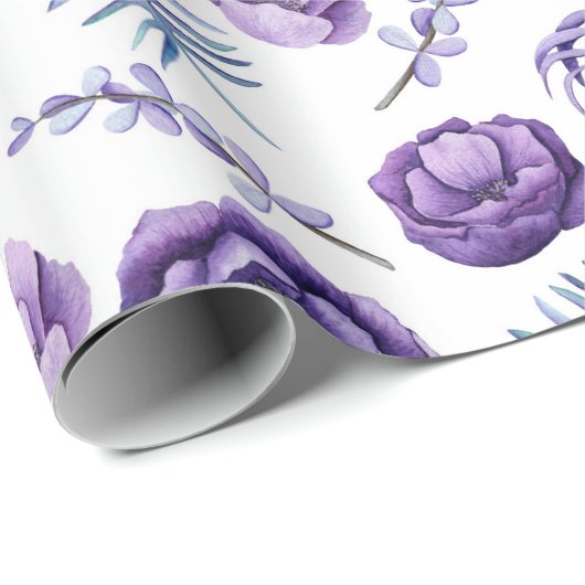 Elegant Waterverf Lavendel Bloem Bruiloft  Cadeaupapier (Rol Hoek)