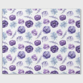 Elegant Waterverf Lavendel Bloemige Bruiloft  Cadeaupapier (Vlak)