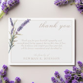 Elegant Waterverf Lavendel Memorial Dank u Notitiekaartje