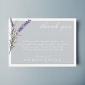 Elegant Waterverf Lavendel Memorial Dank u Notitiekaartje