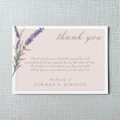 Elegant Waterverf Lavendel Memorial Dank u Notitiekaartje