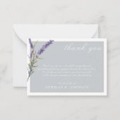 Elegant Waterverf Lavendel Memorial Dank u Notitiekaartje (Voorkant)