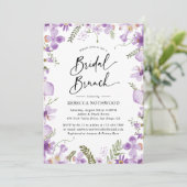 Elegant Waterverf Lavender Bridal Brunch Kaart (Staand voorkant)