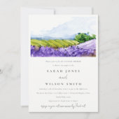 Elegant Waterverf Lavender Fields Couples Shower Kaart (Voorkant)