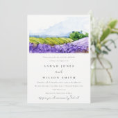 Elegant Waterverf Lavender Fields Couples Shower Kaart (Staand voorkant)
