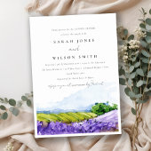 Elegant Waterverf Lavender Fields Couples Shower Kaart