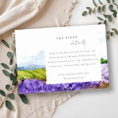 Elegant Waterverf Lavender Fields Wedding Details Informatiekaartje