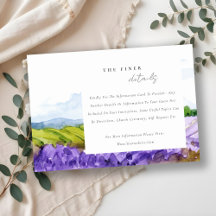Elegant Waterverf Lavender Fields Wedding Details