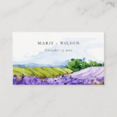 Elegant Waterverf Lavender Fields Wedding Website Informatiekaartje (Voorkant)