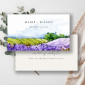Elegant Waterverf Lavender Fields Wedding Website Informatiekaartje