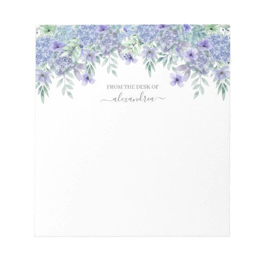 Elegant Waterverf Lavender Floral Botanical Leaf Notitieblok (Voorkant)