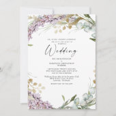 Elegant Waterverf Lavender Floral Wedding Kaart (Voorkant)