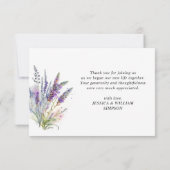 Elegant Waterverf Lavender Flowers Field Wedding Bedankkaart (Achterkant)
