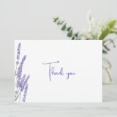 Elegant Waterverf Lavender Flowers Wedding Bedankkaart (Staand voorkant)