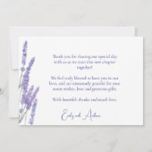 Elegant Waterverf Lavender Flowers Wedding Bedankkaart (Achterkant)