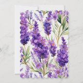 Elegant Waterverf Lavender Flowers Wedding Kaart (Achterkant)