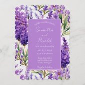 Elegant Waterverf Lavender Flowers Wedding Kaart (Voorkant / Achterkant)