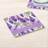 Elegant Waterverf Lavender Flowers Wedding Kartonnen Onderzetters (Schuin)