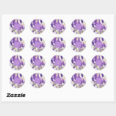 Elegant Waterverf Lavender Flowers Wedding Ronde Sticker (Vel)