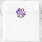 Elegant Waterverf Lavender Flowers Wedding Ronde Sticker (Tas)