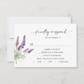 Elegant Waterverf Lavender Flowers Wedding RSVP Kaartje (Voorkant)