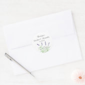 Elegant Waterverf Lavender Herbs Floral Wedding C Ronde Sticker (Envelop)