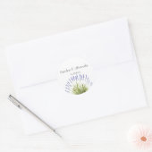 Elegant Waterverf Lavender Herbs Floral Wedding Ronde Sticker (Envelop)