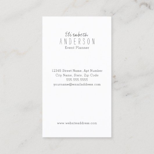 Elegant Waterverf Lavender Visitekaartje (Achterkant)