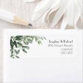 Elegant waterverf leaf botanicals hunter groen etiket (Insitu)