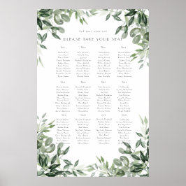 Elegant waterverf leaf botanicals hunter groen poster