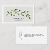Elegant Waterverf Leaf Light Grey Visitekaartje (Voorkant / Achterkant)