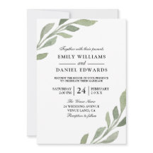 Elegant Waterverf Leaf Spring Fall Wedding Invite