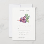 Elegant Waterverf Leafy Grape Foliage Wedding RSVP Kaartje (Voorkant)