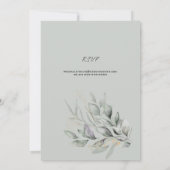 Elegant Waterverf Leaves Wedding Kaart (Achterkant)