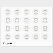 Elegant Waterverf Leaves Wedding Ronde Sticker (Vel)