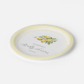 Elegant Waterverf Lemon Baby shower Papieren Bordje (Gekanteld)