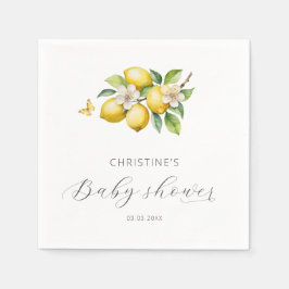 Elegant Waterverf Lemon Baby shower Servet