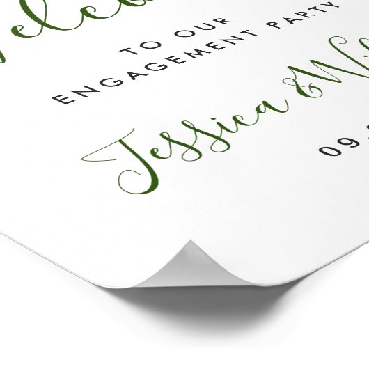 Elegant Waterverf Lemon Greenery ENGAGTY Poster (Hoek)