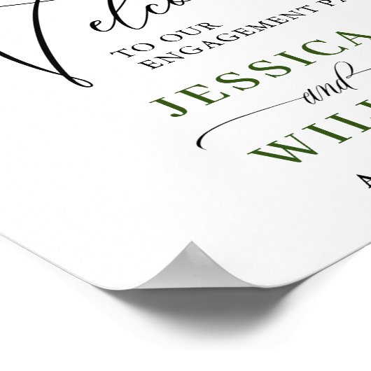 Elegant Waterverf Lemon Greenery ENGAGTY Poster (Hoek)