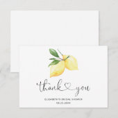 Elegant Waterverf Lemon Hartelijk dank Bedankkaart (Voorkant / Achterkant)