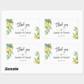 Elegant Waterverf Lemon Tropical Wedding Rechthoekige Sticker (Vel)