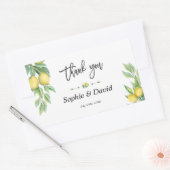 Elegant Waterverf Lemon Tropical Wedding Rechthoekige Sticker (Envelop)