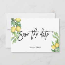 Elegant Waterverf Lemon Tropical Wedding Save The Date
