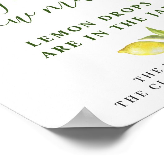 Elegant Waterverf Lemon Vrijgezellenfeest Poster (Hoek)