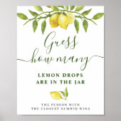 Elegant Waterverf Lemon Vrijgezellenfeest Poster (Voorkant)