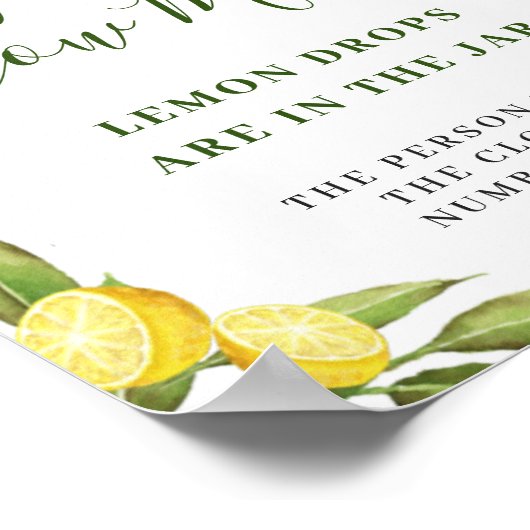 Elegant Waterverf Lemon Vrijgezellenfeest Poster (Hoek)