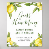 Elegant Waterverf Lemon Vrijgezellenfeest Poster (Voorkant)